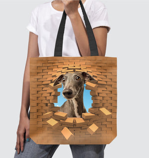 Italian Greyhound In Brick Hole-Cloth Tote Bag