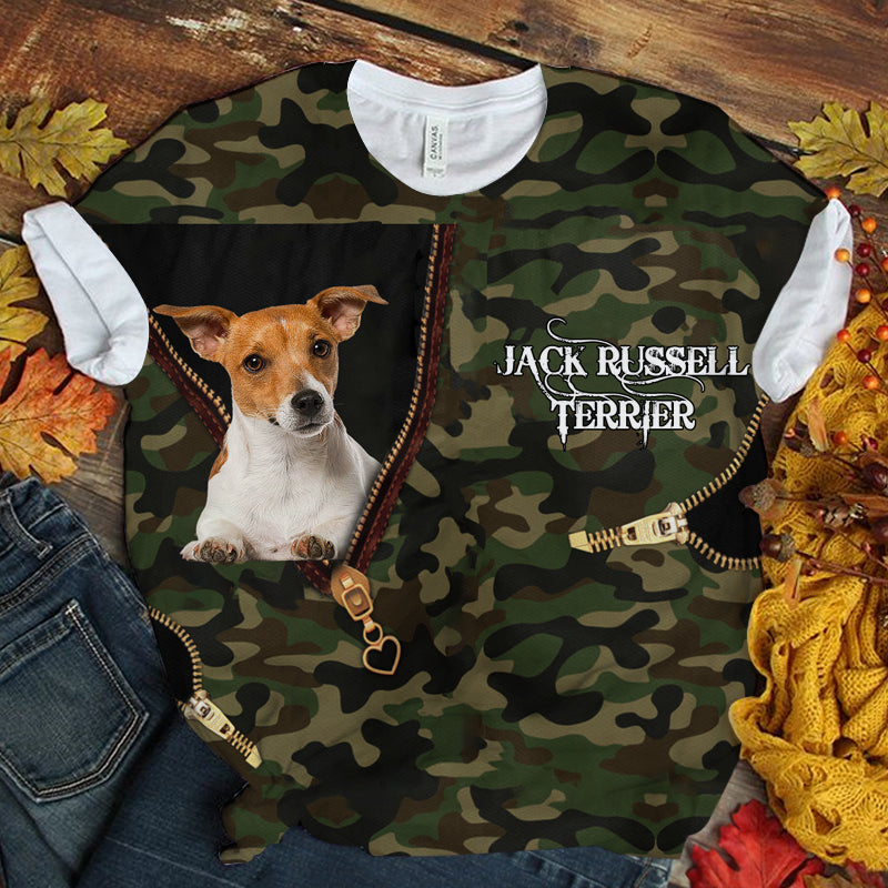 Jack Russell Terrier2 Camo T-shirt