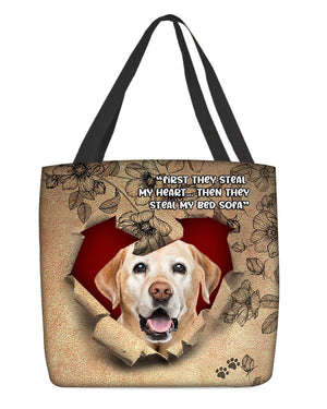 Labrador-Torn Cloth Tote Bag