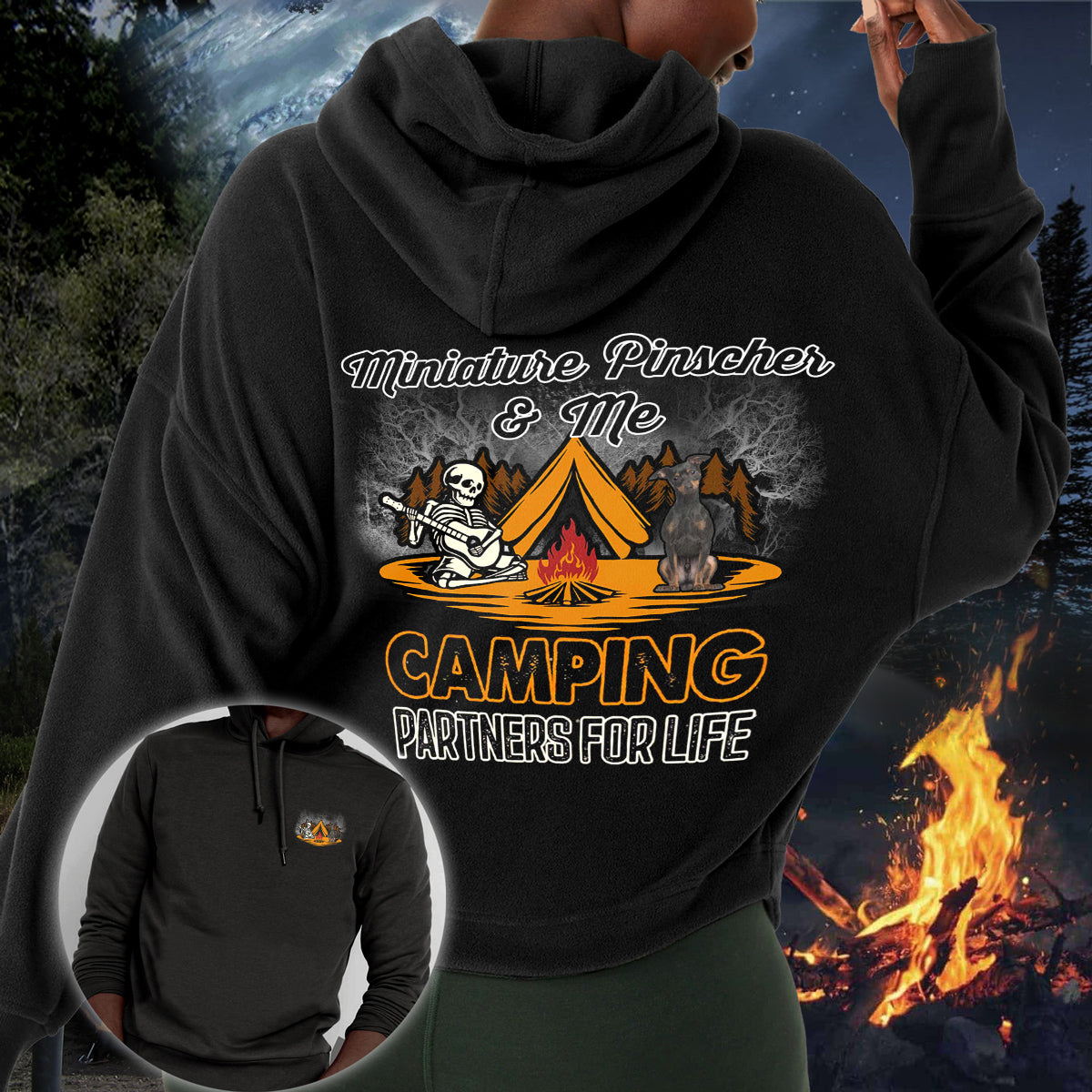 Miniature Pinscher Camping Partners-Hoodie