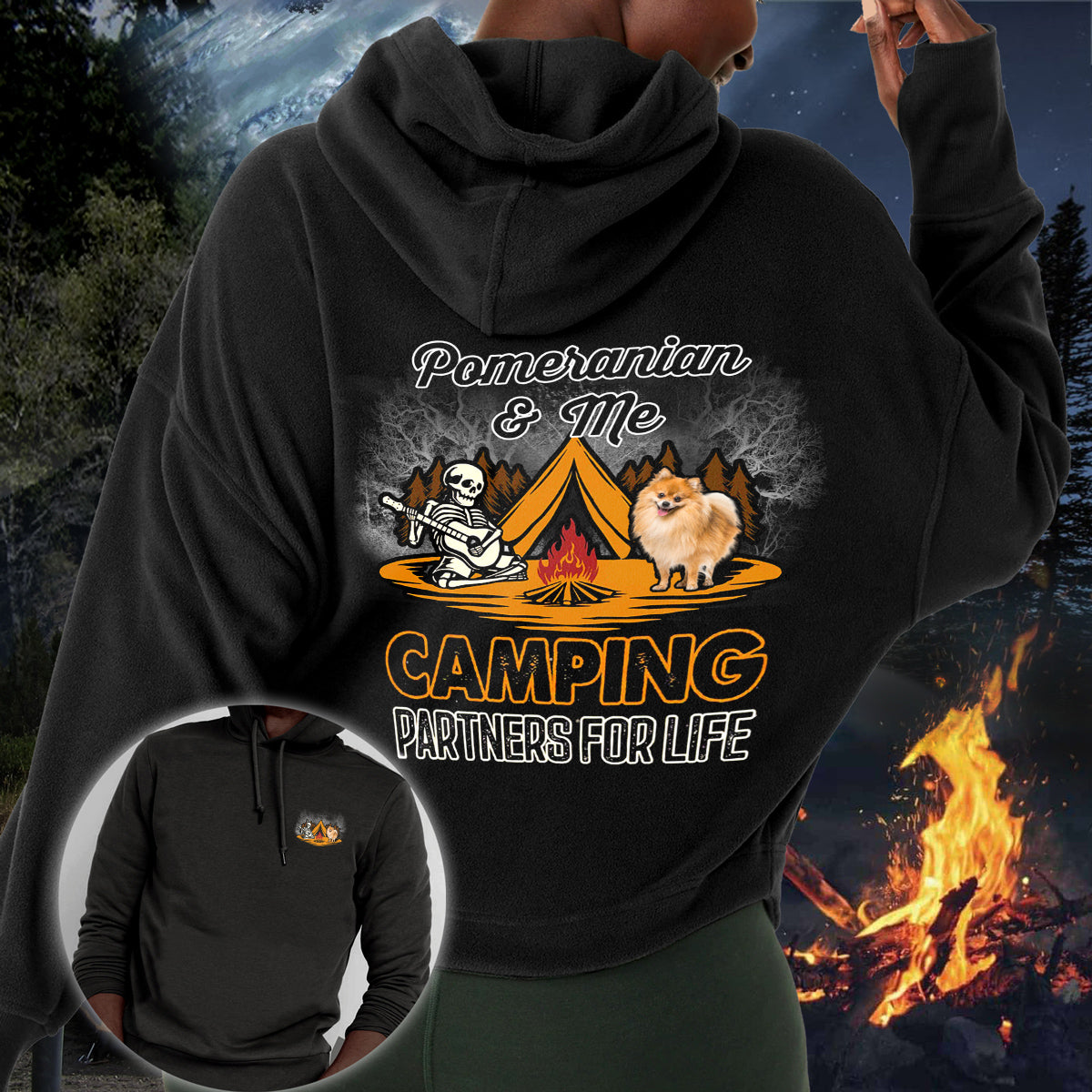 Pomeranian2 Camping Partners-Hoodie