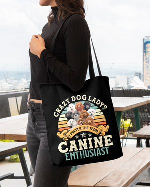 Poodle-Crazy Dog Lady Cloth Tote Bag