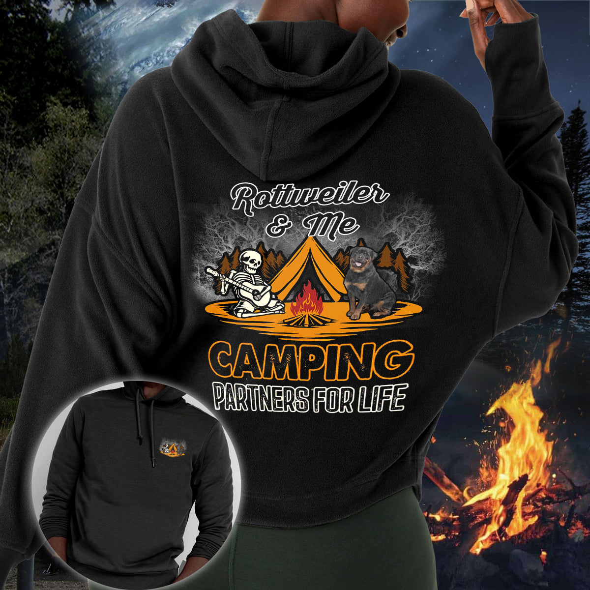 Rottweiler 1 Camping Partners-Hoodie