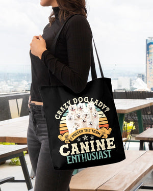 Samoyed-Crazy Dog Lady Cloth Tote Bag