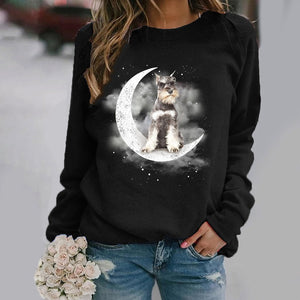 Schnauzer (3) -Sit On The Moon- Premium Sweatshirt