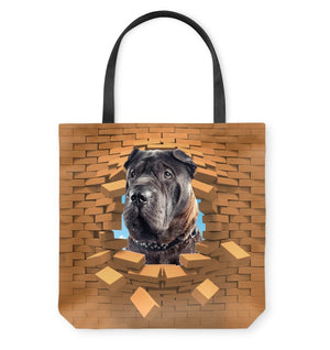 Shar Pei In Brick Hole-Cloth Tote Bag
