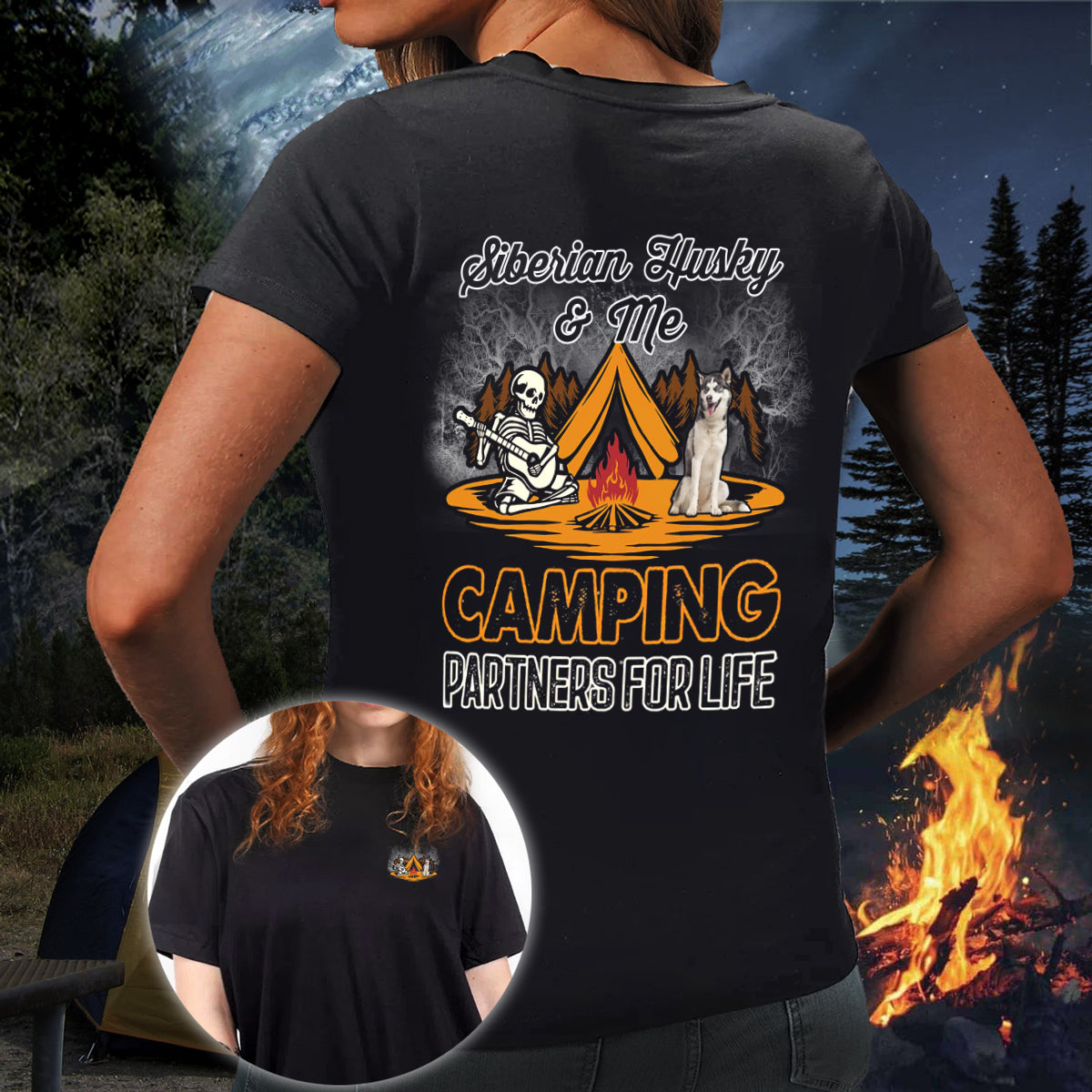 Siberian Husky Camping Partners T-shirt