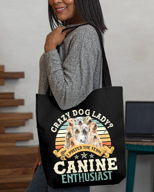 Soft coated Wheaten Terrier-Crazy Dog Lady Cloth Tote Bag