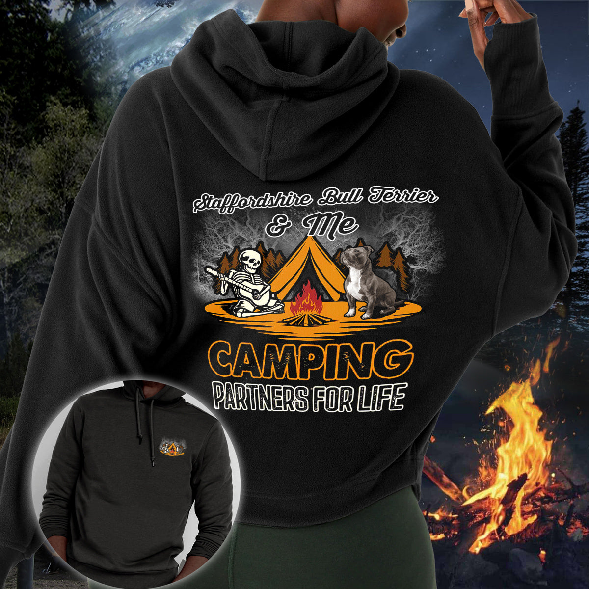Staffordshire Bull Terrier Camping Partners-Hoodie
