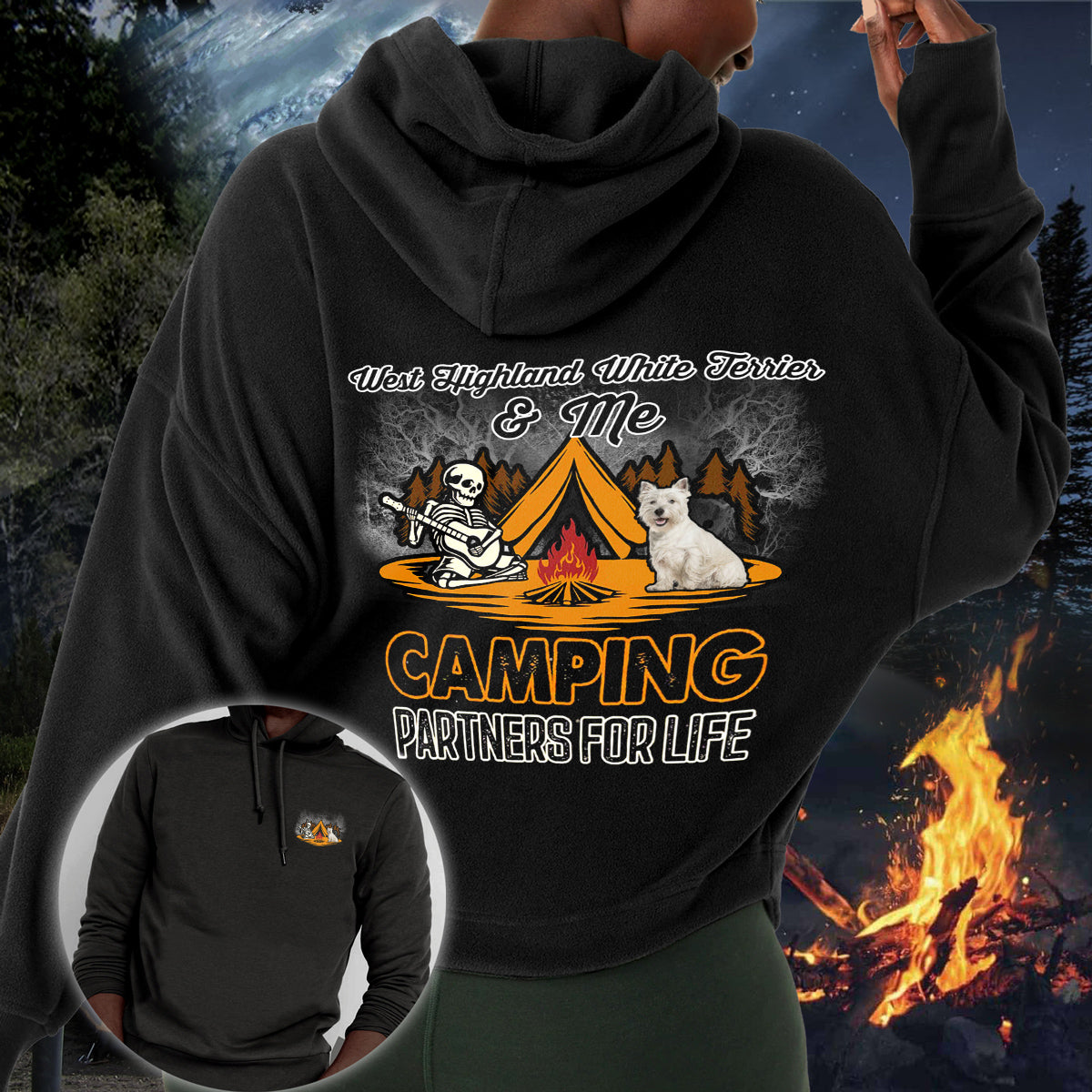 West Highland White Terrier2 Camping Partners-Hoodie