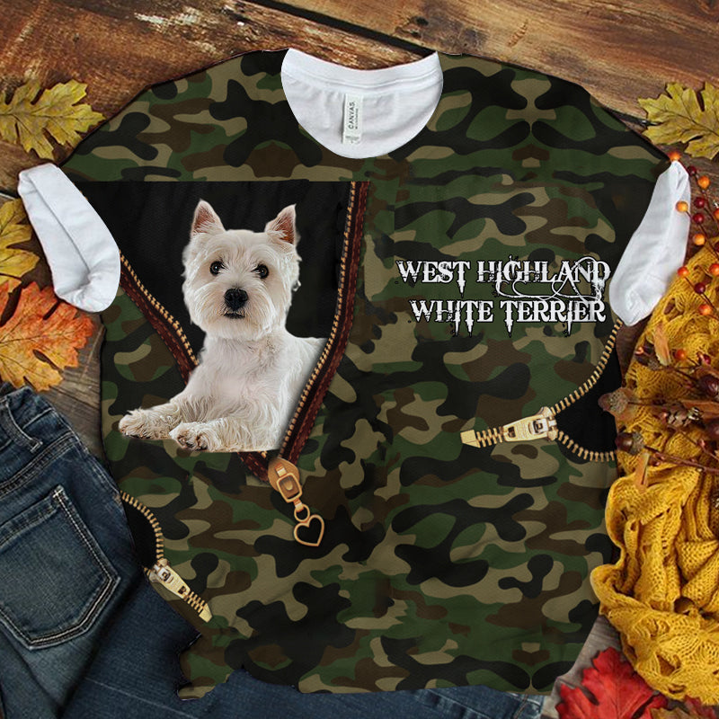 West Highland White Terrier Camo T-shirt