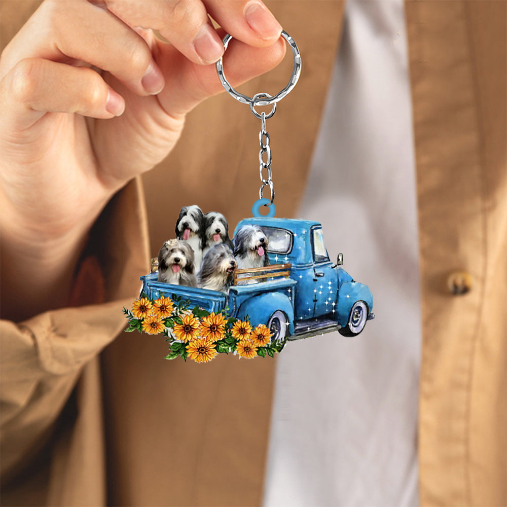 With Bearded Collie Take The Trip Keychain