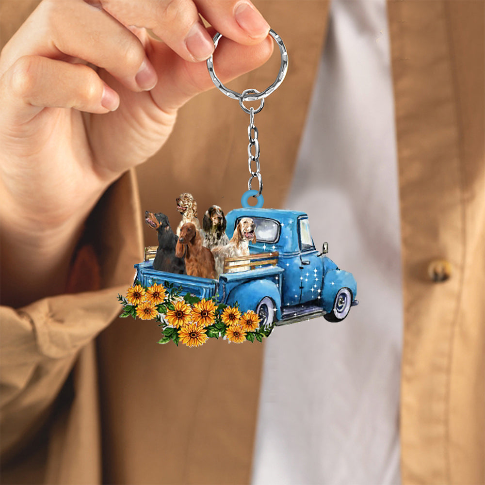 With English Setter Take The Trip Keychain