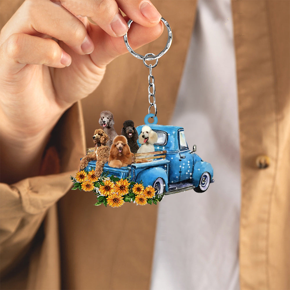With Standard Poodle Take The Trip Keychain