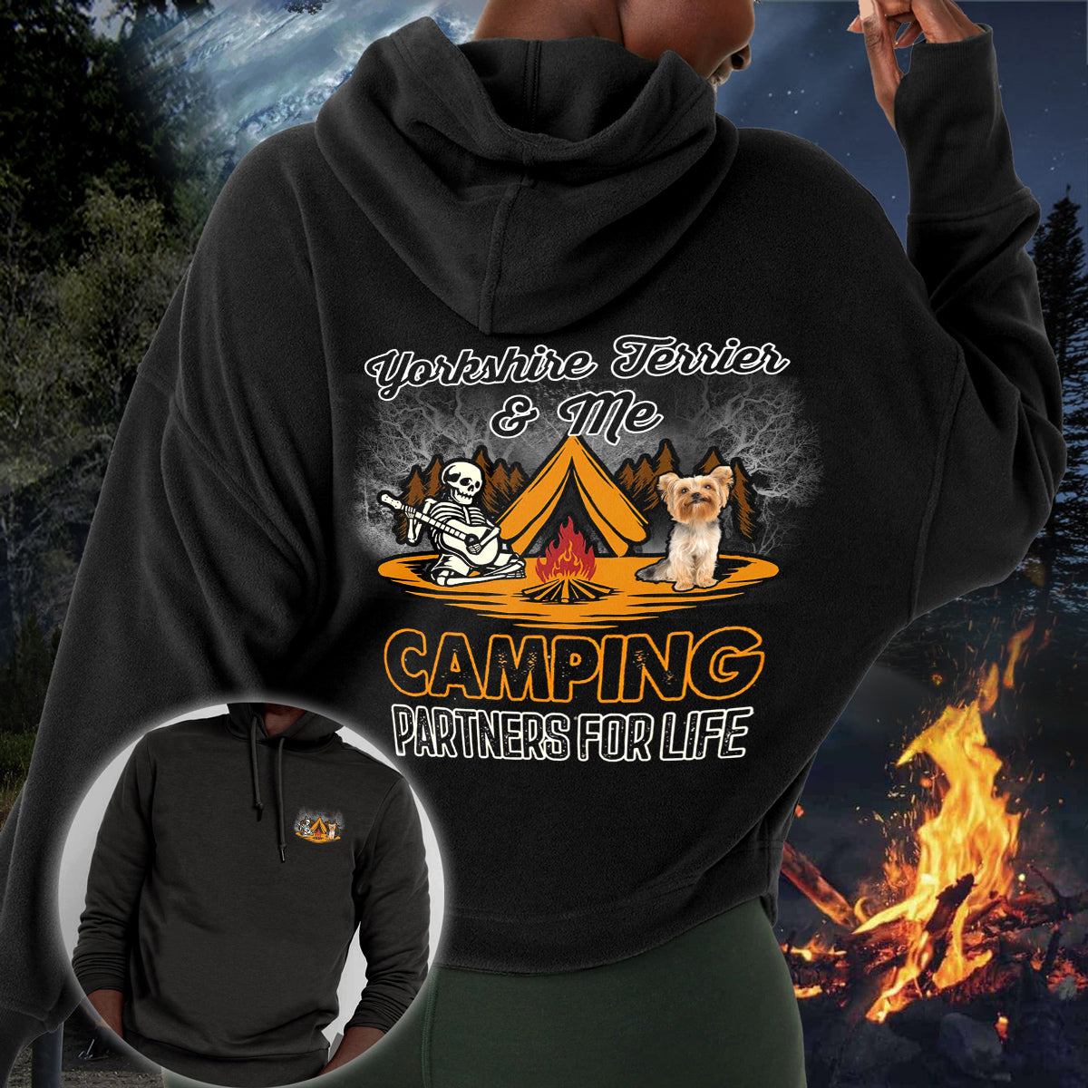Yorkshire Terrier 1 Camping Partners-Hoodie