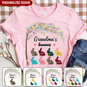 Personalized Name Easter Grandma's Bunny Pure Cotton T-Shirt