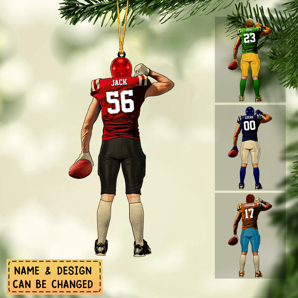 Personalized Salute to American football Acrylic Ornament