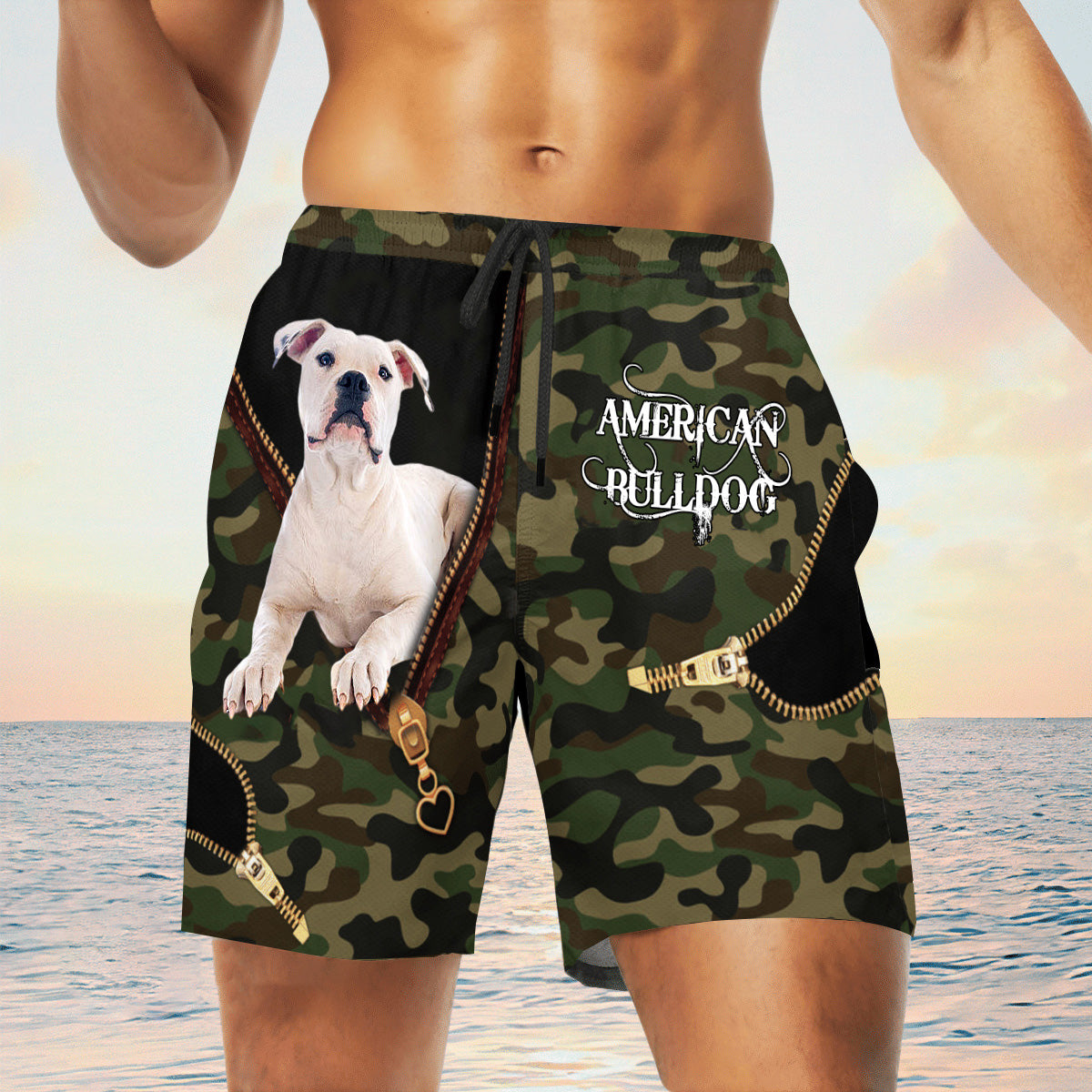 american  bulldog Camo Beach Pants