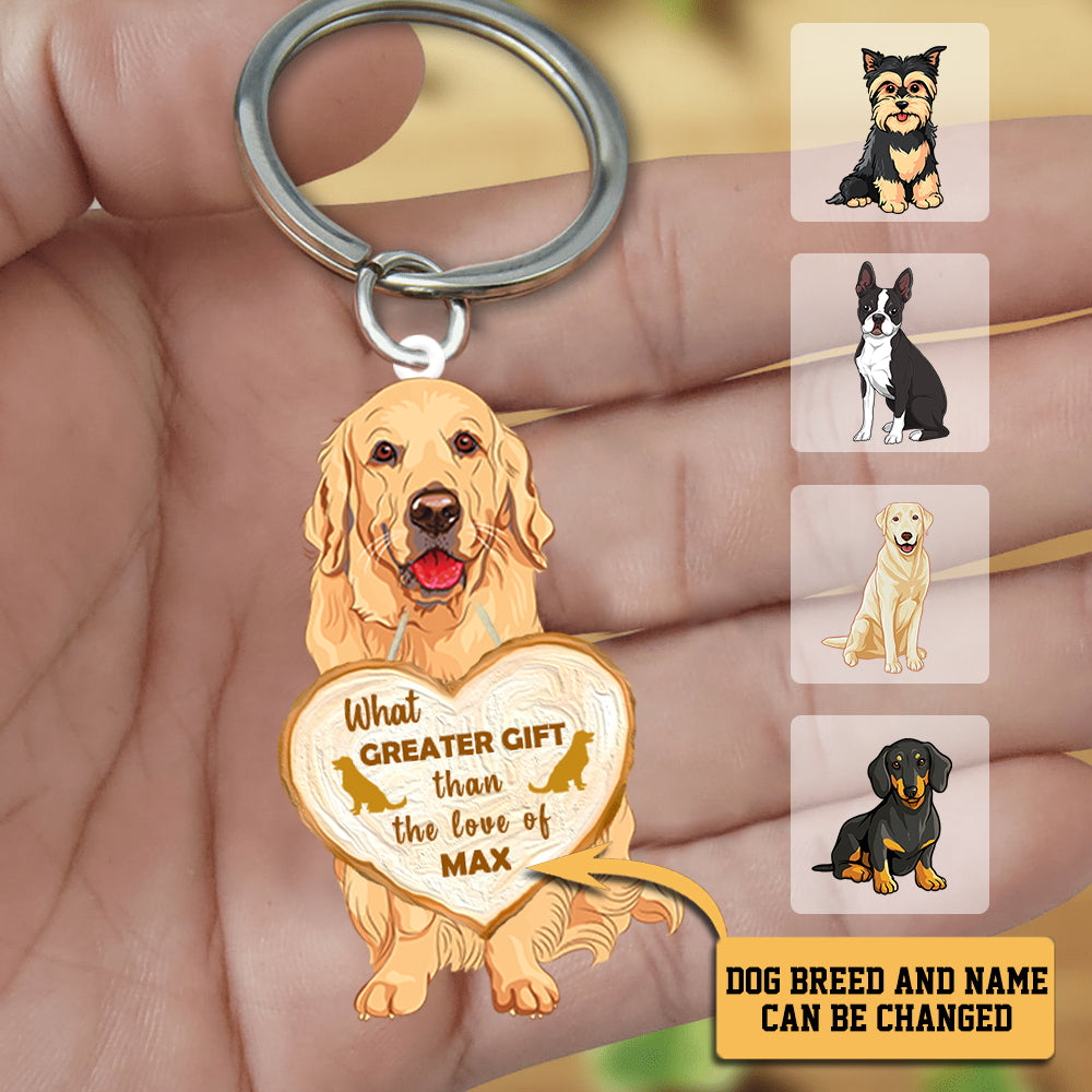 Personalized Heart Dog Acrylic Keychain Gift For Dog Lovers