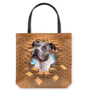 pitbull 4 In Brick Hole-Cloth Tote Bag